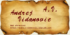 Andrej Vidanović vizit kartica